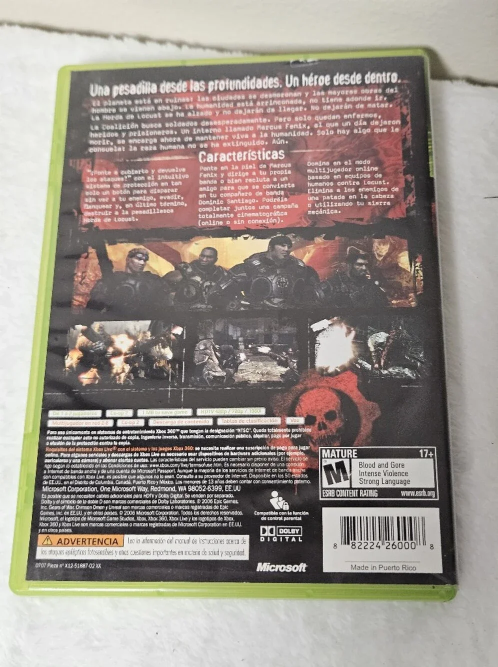 Microsoft Xbox Game: Gears of War UFC Trainer Video Games Kinect